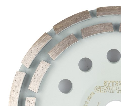 Tarcza diamentowa szlifierska, 2 segmenty, 180 x 22.2 mm, na sucho Tarcza diamentowa szlifierska, 2 segmenty, 180 x 22.2 mm, na sucho