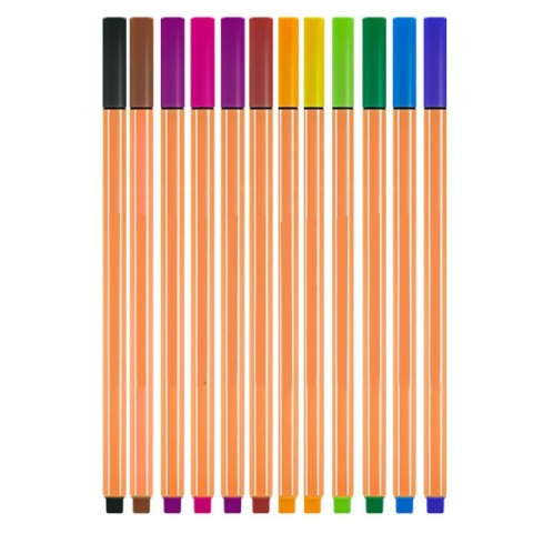 Zestaw Cienkopisy Biurowe Szkolne Grubość 0,4mm Kolorowe 12szt Zestaw Cienkopisy Biurowe Szkolne Grubość 0,4mm Kolorowe 12szt