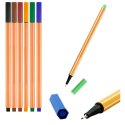 Zestaw Cienkopisy Biurowe Szkolne Grubość 0,4mm Kolorowe 6szt