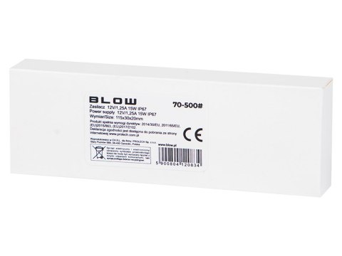 70-500# Zasilacz do systemów led 12v/ 1,25a 15w 70-500# Zasilacz do systemów led 12v/ 1,25a 15w