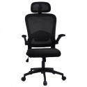 Fotel biurowy obrotowy "Mistral Black", mikrosiatka do biurka KO28CZ