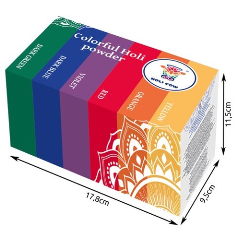 KOLOROWY PROSZEK HOLI- ZESTAW 6x100G KOLOROWY PROSZEK HOLI- ZESTAW 6x100G