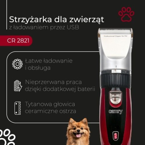 CR 2821 STRZYŻARKA DLA ZWIERZĄT Z ŁADOWANIEM PRZEZ USB CR 2821 STRZYŻARKA DLA ZWIERZĄT Z ŁADOWANIEM PRZEZ USB