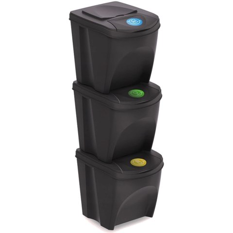 Zestaw koszy do segregacji Sortibox 3x25L antracyt