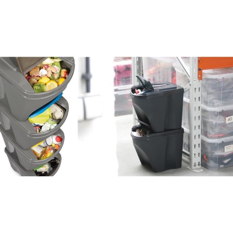 Zestaw koszy do segregacji Sortibox 3x25L antracyt Zestaw koszy do segregacji Sortibox 3x25L antracyt