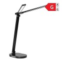 ERGO LED, LAM PKA BIURKOWA Z ŁADOWARKĄ USB, 8W, 400LM, 3000-4000-6000K, ZMIANA BARWY ŚWIATŁA, FUNKCJA ŚCIEMNIANIA, CZARNA