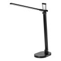 ERGO LED, LAM PKA BIURKOWA Z ŁADOWARKĄ USB, 8W, 400LM, 3000-4000-6000K, ZMIANA BARWY ŚWIATŁA, FUNKCJA ŚCIEMNIANIA, CZARNA