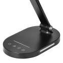 ERGO LED, LAM PKA BIURKOWA Z ŁADOWARKĄ USB, 8W, 400LM, 3000-4000-6000K, ZMIANA BARWY ŚWIATŁA, FUNKCJA ŚCIEMNIANIA, CZARNA