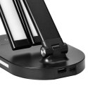 ERGO LED, LAM PKA BIURKOWA Z ŁADOWARKĄ USB, 8W, 400LM, 3000-4000-6000K, ZMIANA BARWY ŚWIATŁA, FUNKCJA ŚCIEMNIANIA, CZARNA