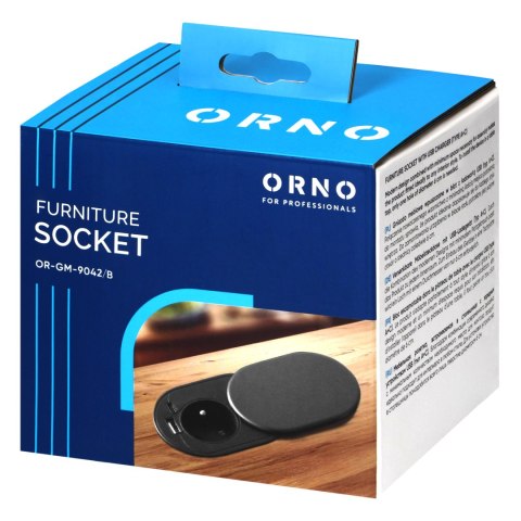 GNIAZDO MEBLOWE ?6CM, W PUSZCZANE W BLAT Z PRZESUWNĄ POKRYWKĄ, ŁADOWARKĄ USB I PRZEWODEM 1,9M, 1x2P+Z (FRENCH), 1xUSB (TY P A+C; P GNIAZDO MEBLOWE ?6CM, W PUSZCZANE W BLAT Z PRZESUWNĄ POKRYWKĄ, ŁADOWARKĄ USB I PRZEWODEM 1,9M, 1x2P+Z (FRENCH), 1xUSB (TY P A+C; P