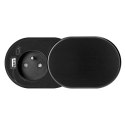 GNIAZDO MEBLOWE ?6CM, W PUSZCZANE W BLAT Z  PRZESUWNĄ  POKRYWKĄ, ŁADOWARKĄ USB I  PRZEWODEM 1,9M, 1x2P+Z (FRENCH), 1xUSB (TY P A+C; P