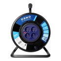 PRZEDŁUŻACZ BĘBNOWY, 4 GNIAZDA 2P+Z, KABEL PVC H05VV-F 3x1,5MM?, DŁUGOŚĆ - 50M, STAŁE GNIAZDA, TERMIK,  PRZESŁONY TORÓW  PRĄDOWYCH