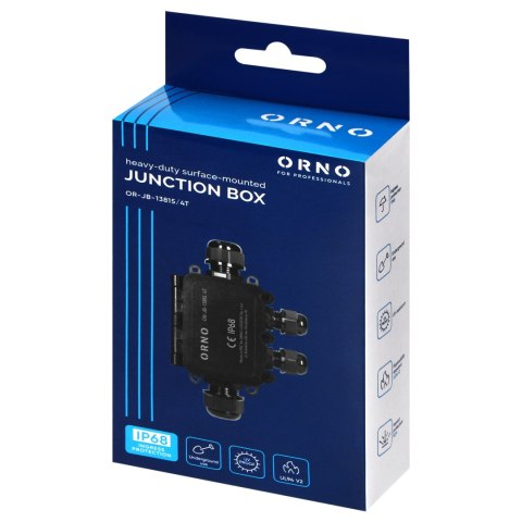 Puszka n/t HD IP68, 0,5-6,0mm? ,2 dławnice M20, 2 dławnice M16, układ T Puszka n/t HD IP68, 0,5-6,0mm? ,2 dławnice M20, 2 dławnice M16, układ T