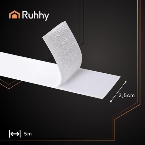 Rzep samoprzylepny biały 5m x 2,5cm Ruhhy 25999 Rzep samoprzylepny biały 5m x 2,5cm Ruhhy 25999