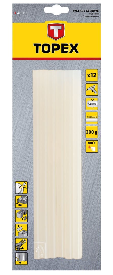 Wkłady klejowe 11 mm, białe, 12 szt. Wkłady klejowe 11 mm, białe, 12 szt.