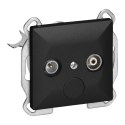 Gniazdo abonenckie "RTV" Pearl, 1,5dbt, GAP-P/K, czarny