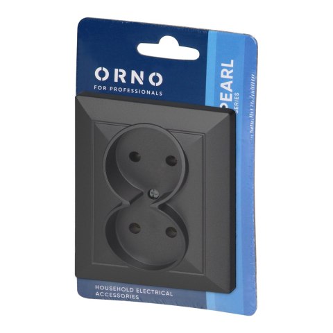 Gniazdo podwójne p/t 2x2P Pearl, 16A, 250V, PT-5 P, czarny Gniazdo podwójne p/t 2x2P Pearl, 16A, 250V, PT-5 P, czarny