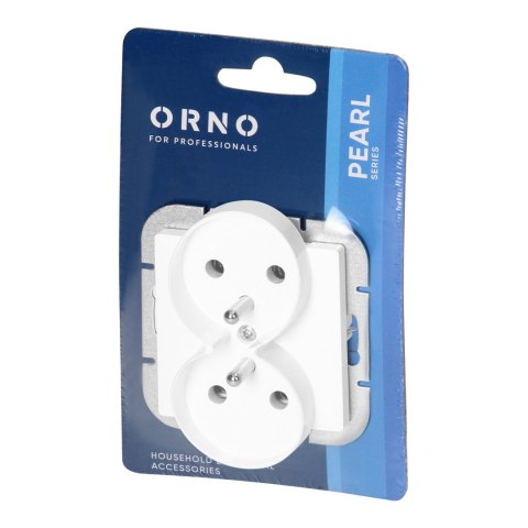 Gniazdo podwójne p/t 2x2P+Z Pearl, 16A, 250V, PT-6 PR, biały Gniazdo podwójne p/t 2x2P+Z Pearl, 16A, 250V, PT-6 PR, biały
