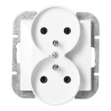 Gniazdo podwójne p/t 2x2P+Z Pearl, 16A, 250V, PT-6 PR, biały