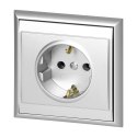 Gniazdo pojedyncze p/t 2P+Z, Schuko Luna, 16A, 250V, PT-17L, srebrny Gniazdo pojedyncze p/t 2P+Z, Schuko Luna, 16A, 250V, PT-17L, srebrny