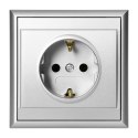 Gniazdo pojedyncze p/t 2P+Z, Schuko Luna, 16A, 250V, PT-17L, srebrny Gniazdo pojedyncze p/t 2P+Z, Schuko Luna, 16A, 250V, PT-17L, srebrny