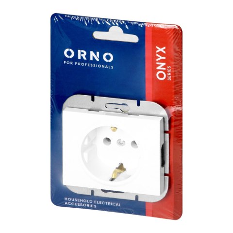 Gniazdo pojedyncze p/t 2P+Z Schuko Onyx, 16A, 250V, PT-17O, biały Gniazdo pojedyncze p/t 2P+Z Schuko Onyx, 16A, 250V, PT-17O, biały
