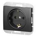 Gniazdo pojedyncze p/t 2P+Z Schuko Onyx, 16A, 250V, PT-17O, czarny