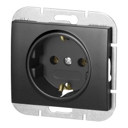 Gniazdo pojedyncze p/t 2P+Z Schuko Onyx, 16A, 250V, PT-17O, czarny