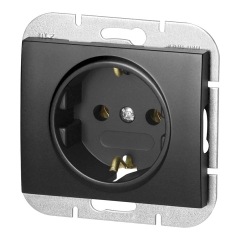 Gniazdo pojedyncze p/t 2P+Z Schuko Onyx, 16A, 250V, PT-17O, czarny Gniazdo pojedyncze p/t 2P+Z Schuko Onyx, 16A, 250V, PT-17O, czarny