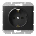 Gniazdo pojedyncze p/t 2P+Z Schuko Onyx, 16A, 250V, PT-17O, czarny