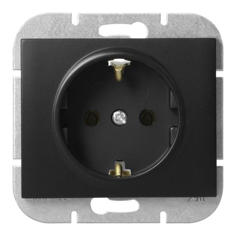 Gniazdo pojedyncze p/t 2P+Z Schuko Onyx, 16A, 250V, PT-17O, czarny Gniazdo pojedyncze p/t 2P+Z Schuko Onyx, 16A, 250V, PT-17O, czarny