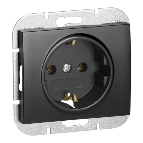 Gniazdo pojedyncze p/t 2P+Z Schuko Onyx, 16A, 250V, PT-17O, czarny Gniazdo pojedyncze p/t 2P+Z Schuko Onyx, 16A, 250V, PT-17O, czarny