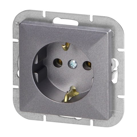 Gniazdo pojedyncze p/t 2P+Z Schuko Pearl, 16A, 250V, PT-17P, antracyt Gniazdo pojedyncze p/t 2P+Z Schuko Pearl, 16A, 250V, PT-17P, antracyt