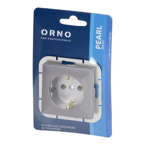 Gniazdo pojedyncze p/t 2P+Z Schuko Pearl, 16A, 250V, PT-17P, antracyt Gniazdo pojedyncze p/t 2P+Z Schuko Pearl, 16A, 250V, PT-17P, antracyt