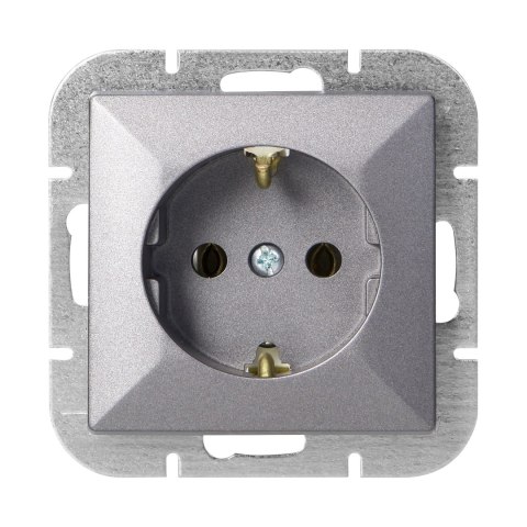 Gniazdo pojedyncze p/t 2P+Z Schuko Pearl, 16A, 250V, PT-17P, antracyt Gniazdo pojedyncze p/t 2P+Z Schuko Pearl, 16A, 250V, PT-17P, antracyt