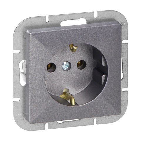 Gniazdo pojedyncze p/t 2P+Z Schuko Pearl, 16A, 250V, PT-17P, antracyt Gniazdo pojedyncze p/t 2P+Z Schuko Pearl, 16A, 250V, PT-17P, antracyt