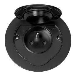 Hermetyczne gniazdo elektryczne okrągłe, IP55, 1x2P+Z(French), czarne