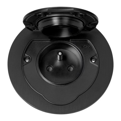 Hermetyczne gniazdo elektryczne okrągłe, IP55, 1x2P+Z(French), czarne Hermetyczne gniazdo elektryczne okrągłe, IP55, 1x2P+Z(French), czarne