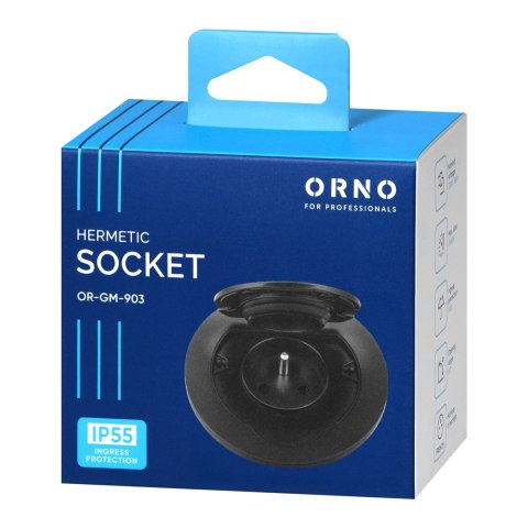 Hermetyczne gniazdo elektryczne okrągłe, IP55, 1x2P+Z(French), czarne Hermetyczne gniazdo elektryczne okrągłe, IP55, 1x2P+Z(French), czarne