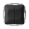 Łącznik p/t schodowy podwójny Pearl, 10A, 250V, WP-2/5P, czarny