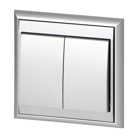 Łącznik p/t świecznikowy Luna, 10A, 250V, WP-2L, srebrny Łącznik p/t świecznikowy Luna, 10A, 250V, WP-2L, srebrny