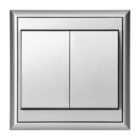 Łącznik p/t świecznikowy Luna, 10A, 250V, WP-2L, srebrny Łącznik p/t świecznikowy Luna, 10A, 250V, WP-2L, srebrny