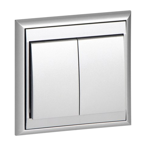Łącznik p/t świecznikowy Luna, 10A, 250V, WP-2L, srebrny Łącznik p/t świecznikowy Luna, 10A, 250V, WP-2L, srebrny