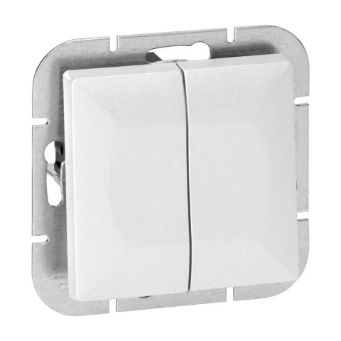 Łącznik p/t świecznikowy Pearl, 10A, 250V, WP-2P, biały Łącznik p/t świecznikowy Pearl, 10A, 250V, WP-2P, biały