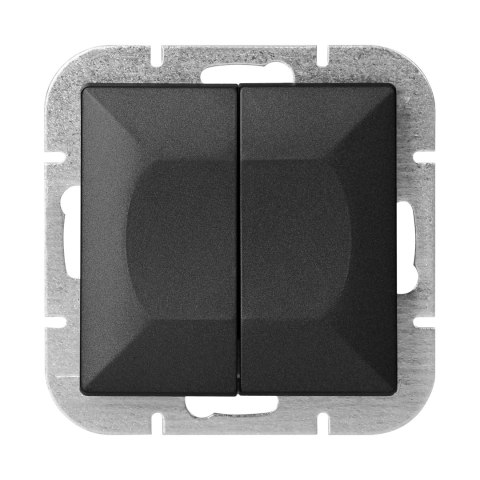 Łącznik p/t świecznikowy Pearl, 10A, 250V, WP-2P, czarny Łącznik p/t świecznikowy Pearl, 10A, 250V, WP-2P, czarny