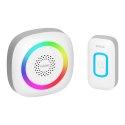 PELA AC, dzwonek bezprzewodowy sieciowy, learning system, 60 dźwięków, LED RGB, 300m, biały PELA AC, dzwonek bezprzewodowy sieciowy, learning system, 60 dźwięków, LED RGB, 300m, biały