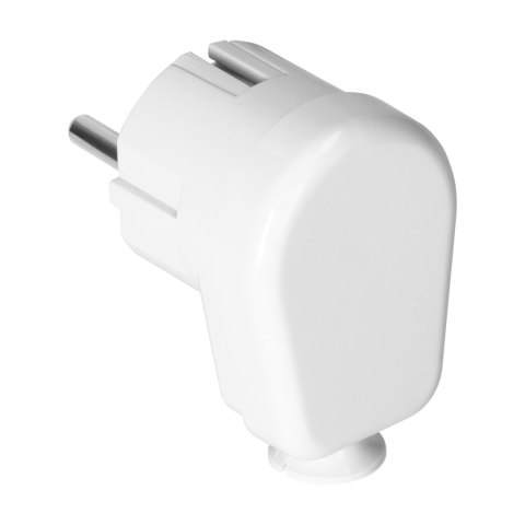 Wtyczka kątowa Uni-Schuko 16A, 230V, biała Wtyczka kątowa Uni-Schuko 16A, 230V, biała