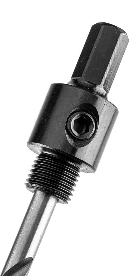 Adapter z wiertłem pilotującym do otwornic bi-metalowych 14-30 mm, Hex Adapter z wiertłem pilotującym do otwornic bi-metalowych 14-30 mm, Hex
