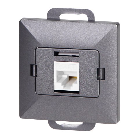 Gniazdo 1xRJ45 Cat5 Pearl, RJ45-5CAT/P1, antracyt Gniazdo 1xRJ45 Cat5 Pearl, RJ45-5CAT/P1, antracyt