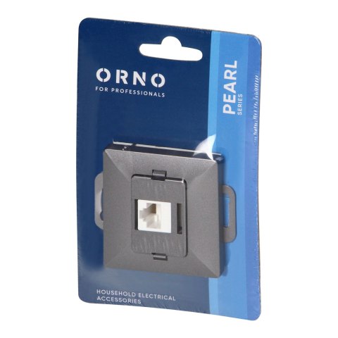 Gniazdo 1xRJ45 Cat5 Pearl, RJ45-5CAT/P1, antracyt Gniazdo 1xRJ45 Cat5 Pearl, RJ45-5CAT/P1, antracyt